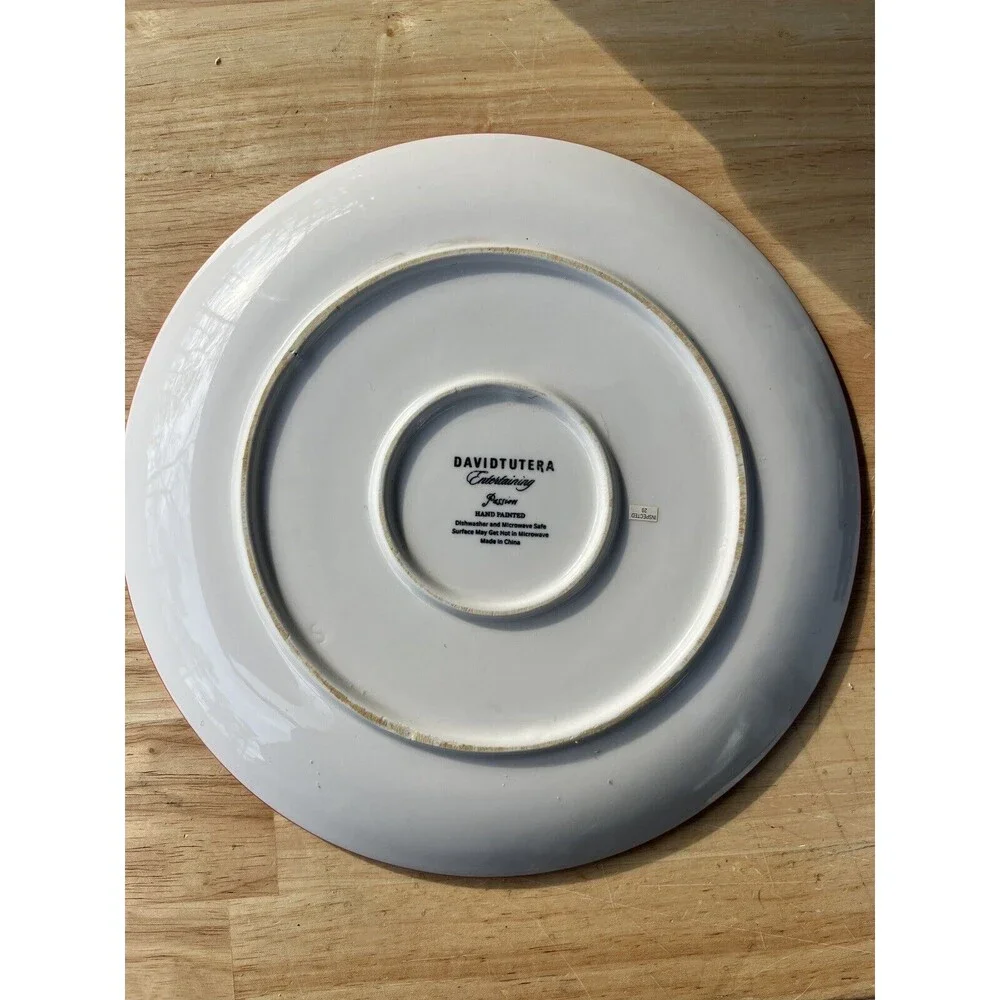 DAVID TUTERA ENTERTAINING PASSION DINNER PLATE COLORFUL FLOWERS & DESIGNS